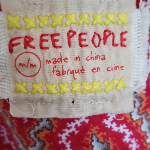 FREE PEOPLE Red Dress with Pattern, Medium - Picture 5 of 6